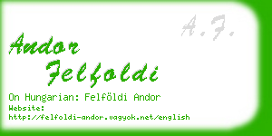 andor felfoldi business card